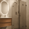 Shower enclosure Hietakari Vetro 541, black fittings, bronze tinted glass Shower enclosure Hietakari Vetro 541, black fittings, bronze tinted glass