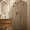 Shower enclosure Hietakari Vetro 541, black fittings, brown reeded glass Shower enclosure Hietakari Vetro 541, black fittings, brown reeded glass