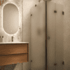 Shower enclosure Hietakari Vetro 541, black fittings, satin frosted glass Shower enclosure Hietakari Vetro 541, black fittings, satin frosted glass