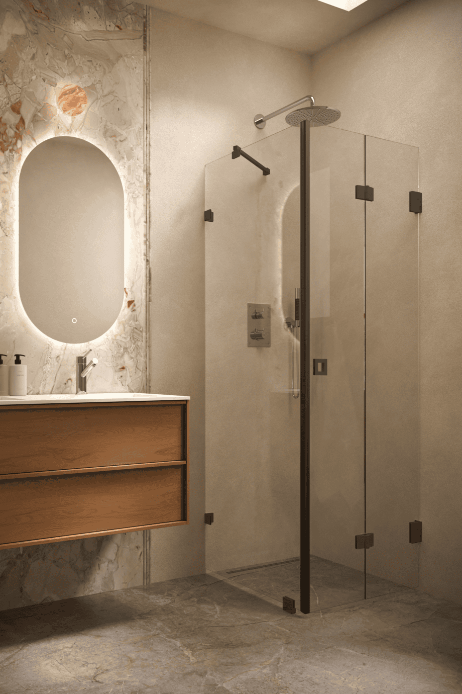 Shower enclosure Hietakari Vetro 541, black fittings, super bright glass Shower enclosure Hietakari Vetro 541, black fittings, super bright glass