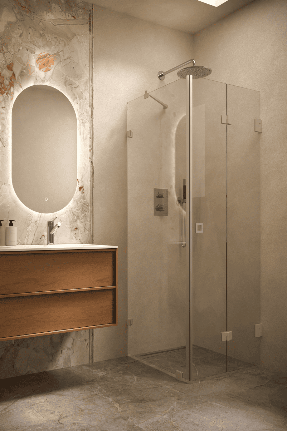 Shower enclosure Hietakari Vetro 541, Sand fittings, clear glass Shower enclosure Hietakari Vetro 541, Sand fittings, clear glass