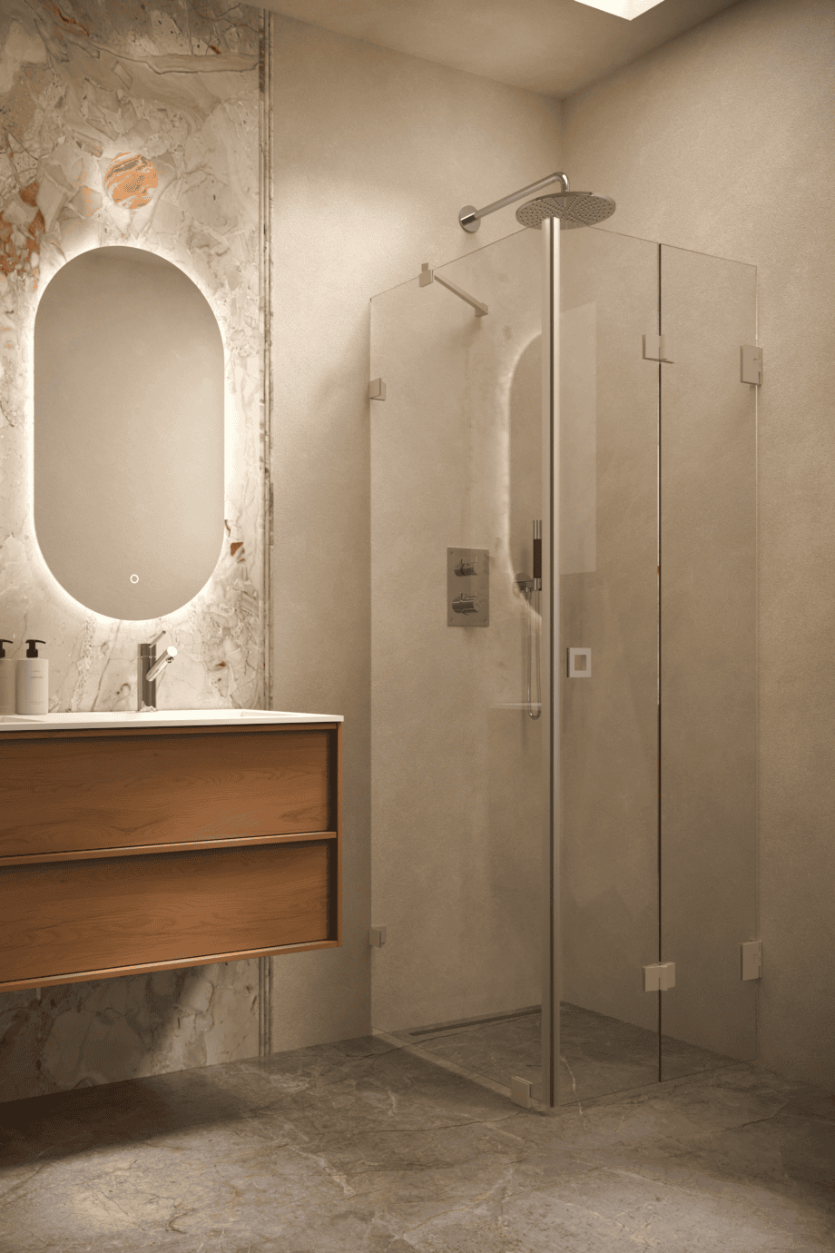 Shower enclosure Hietakari Vetro 541, Sand fittings, super bright glass Shower enclosure Hietakari Vetro 541, Sand fittings, super bright glass
