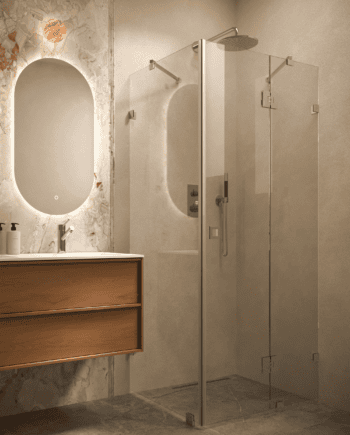 Shower enclosure Hietakari Vetro 542, chrome fittings, clear glass