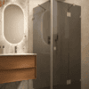 Shower enclosure Hietakari Vetro 542, chrome fittings, black glass