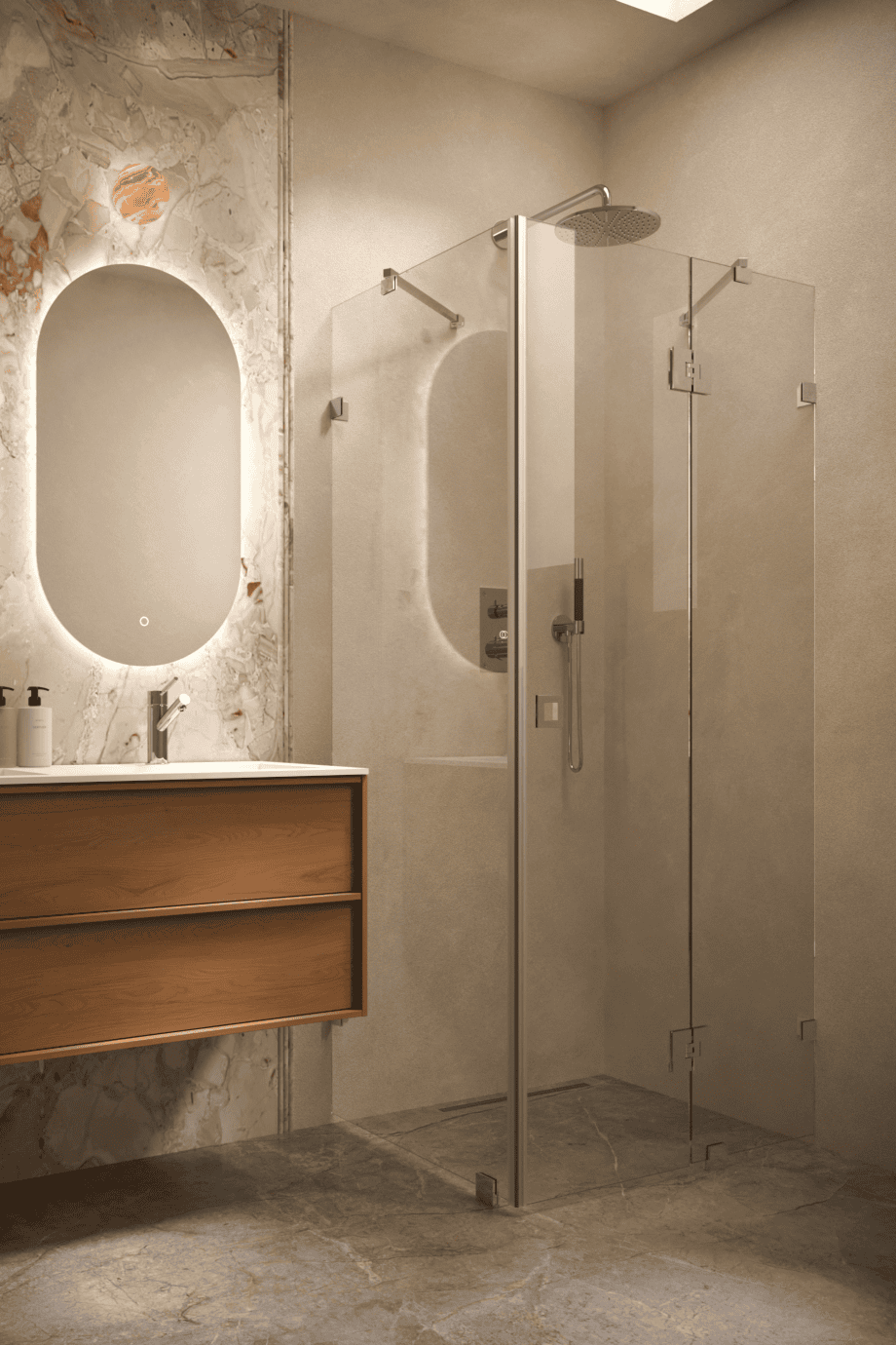 Shower enclosure Hietakari Vetro 542, chrome fittings, super bright glass