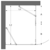 Shower enclosure Hietakari Vetro 542 – dimension drawing