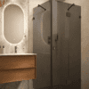 Shower enclosure Hietakari Vetro 542, black fittings, black glass