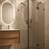 Shower enclosure Hietakari Vetro 542, black fittings, bronze tinted glass
