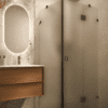 Shower enclosure Hietakari Vetro 542, black fittings, satin frosted glass