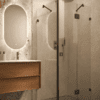 Shower enclosure Hietakari Vetro 542, black fittings, super bright glass