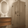 Shower enclosure Hietakari Vetro 543, Cocoa fittings, brown reeded glass