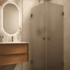 Shower enclosure Hietakari Vetro 543, Cocoa fittings, brown satin glass