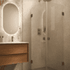 Shower enclosure Hietakari Vetro 543, Cocoa fittings, super bright glass