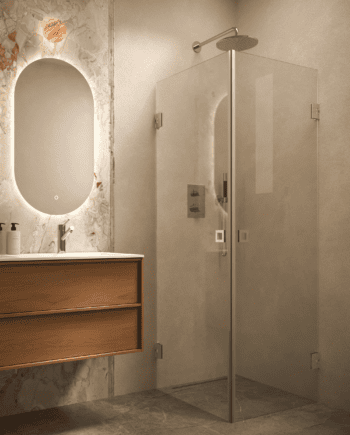 Shower enclosure Hietakari Vetro 543, chrome fittings, clear glass