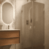 Shower enclosure Hietakari Vetro 543, chrome fittings, brown reeded glass