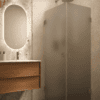 Shower enclosure Hietakari Vetro 543, Mocha fittings, grey satin glass