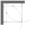 Shower enclosure Hietakari Vetro 543 – dimension drawing