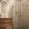 Shower enclosure Hietakari Vetro 544, Cocoa fittings, reeded glass Shower enclosure Hietakari Vetro 544, Cocoa fittings, reeded glass