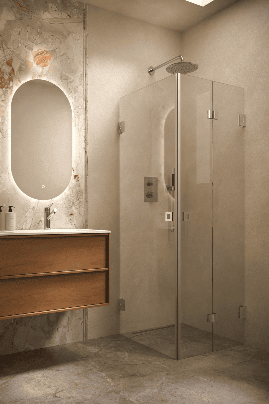 Shower enclosure Hietakari Vetro 544, chrome fittings, clear glass Shower enclosure Hietakari Vetro 544, chrome fittings, clear glass