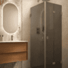 Shower enclosure Hietakari Vetro 544, Mocha fittings, black glass Shower enclosure Hietakari Vetro 544, Mocha fittings, black glass