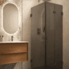 Shower enclosure Hietakari Vetro 544, black fittings, black glass Shower enclosure Hietakari Vetro 544, black fittings, black glass