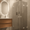 Shower enclosure Hietakari Vetro 544, white fittings, grey tinted glass Shower enclosure Hietakari Vetro 544, white fittings, grey tinted glass