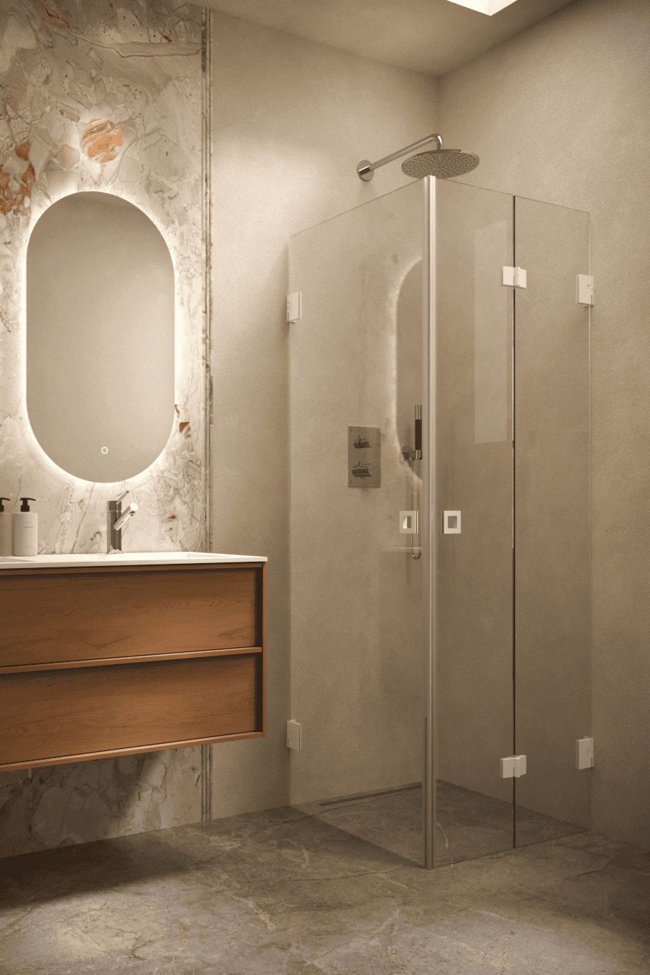 Shower enclosure Hietakari Vetro 544, white fittings, super bright glass Shower enclosure Hietakari Vetro 544, white fittings, super bright glass