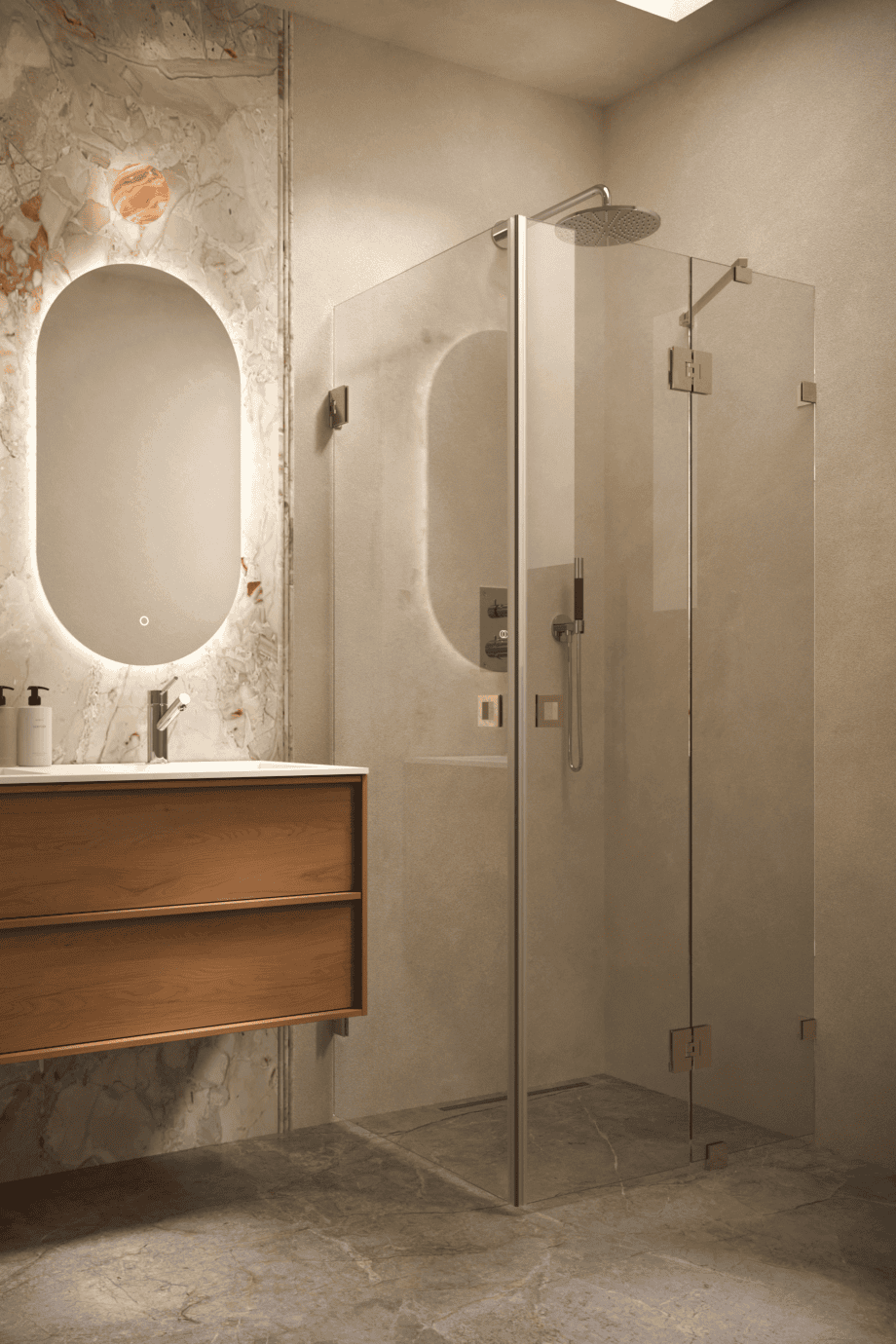 Shower enclosure Hietakari Vetro 545, brass fittings, clear glass Shower enclosure Hietakari Vetro 545, brass fittings, clear glass