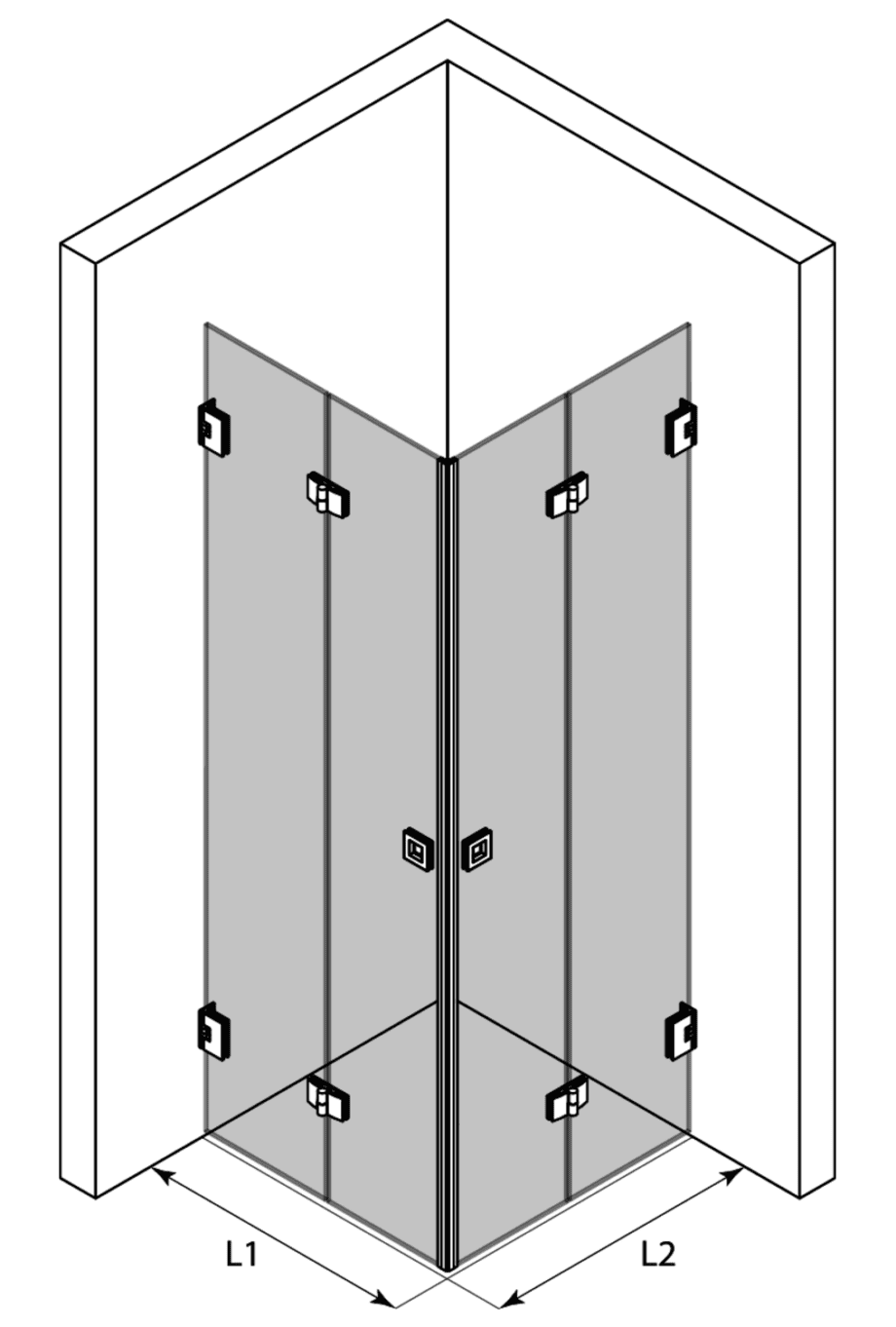 Shower enclosure Hietakari Vetro 546 ā 3D drawing Shower enclosure Hietakari Vetro 546 ā 3D drawing