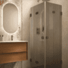 Shower enclosure Hietakari Vetro 546, Cocoa fittings, grey reeded glass Shower enclosure Hietakari Vetro 546, Cocoa fittings, grey reeded glass