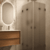 Shower enclosure Hietakari Vetro 546, Cocoa fittings, brown satin glass Shower enclosure Hietakari Vetro 546, Cocoa fittings, brown satin glass