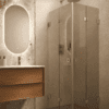 Shower enclosure Hietakari Vetro 546, brushed fittings, bronze tinted glass Shower enclosure Hietakari Vetro 546, brushed fittings, bronze tinted glass