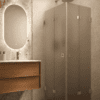 Shower enclosure Hietakari Vetro 546, brushed fittings, brown satin glass Shower enclosure Hietakari Vetro 546, brushed fittings, brown satin glass