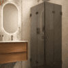 Shower enclosure Hietakari Vetro 546, black fittings, black glass Shower enclosure Hietakari Vetro 546, black fittings, black glass