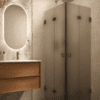 Shower enclosure Hietakari Vetro 546, black fittings, brown satin glass Shower enclosure Hietakari Vetro 546, black fittings, brown satin glass