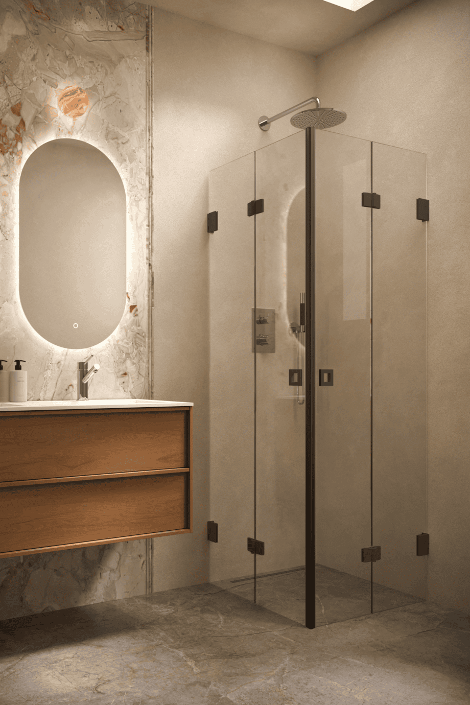 Shower enclosure Hietakari Vetro 546, black fittings, super bright glass Shower enclosure Hietakari Vetro 546, black fittings, super bright glass