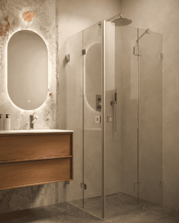 Shower enclosure Hietakari Vetro 547, chrome fittings, clear glass