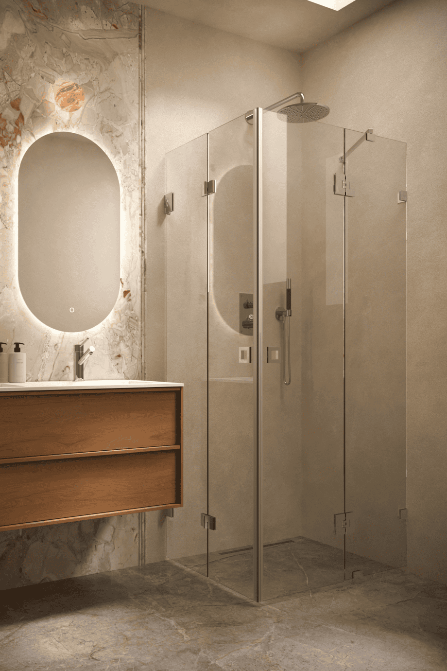 Shower enclosure Hietakari Vetro 547, chrome fittings, clear glass