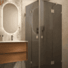 Shower enclosure Hietakari Vetro 547, chrome fittings, black glass