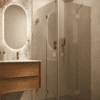 Shower enclosure Hietakari Vetro 547, chrome fittings, bronze tinted glass