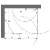 Shower enclosure Hietakari Vetro 547 – dimension drawing