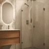Shower enclosure Hietakari Vetro 548, Cocoa fittings, clear glass