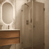 Shower enclosure Hietakari Vetro 548, Cocoa fittings, brown reeded glass