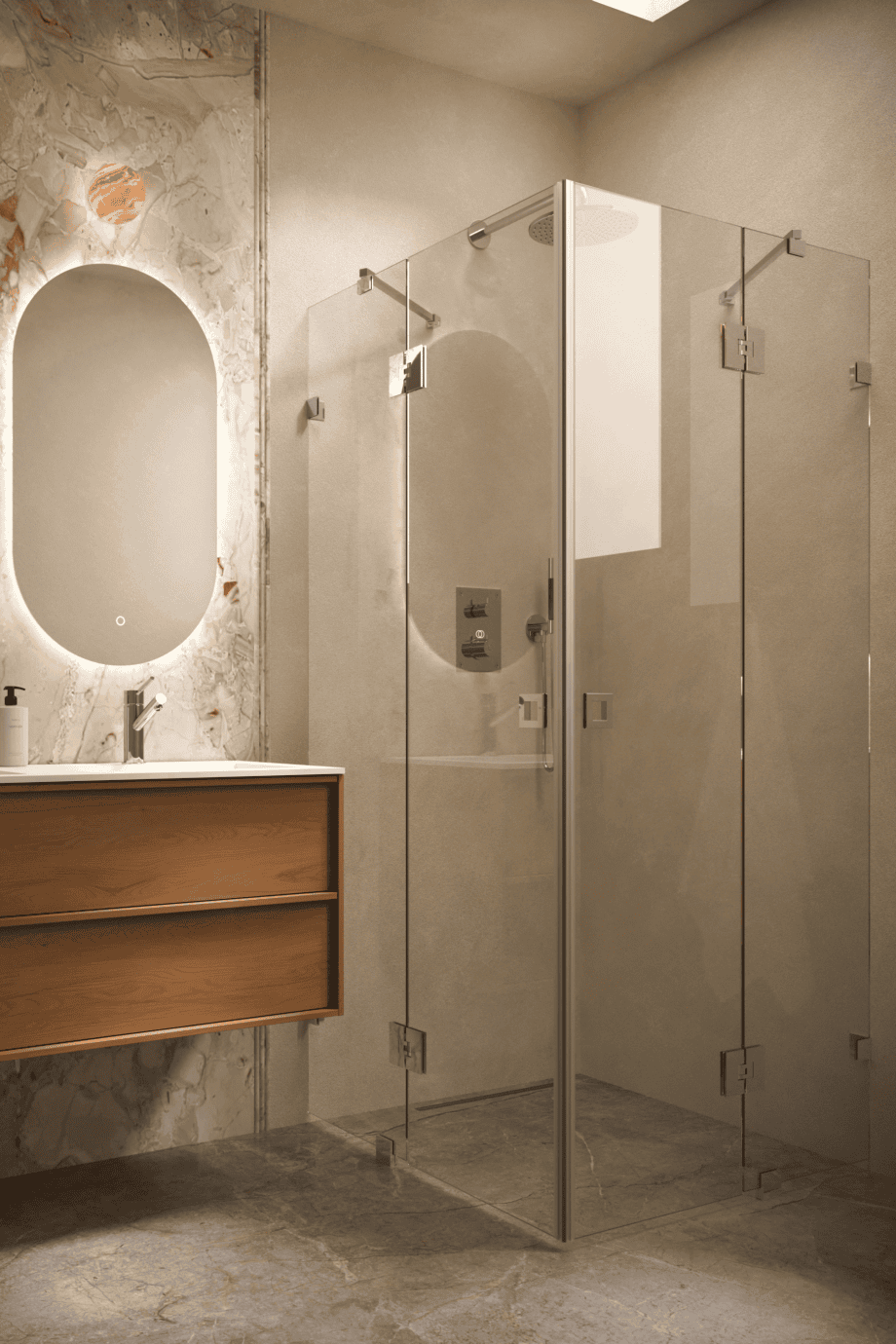 Shower enclosure Hietakari Vetro 548, chrome fittings, clear glass
