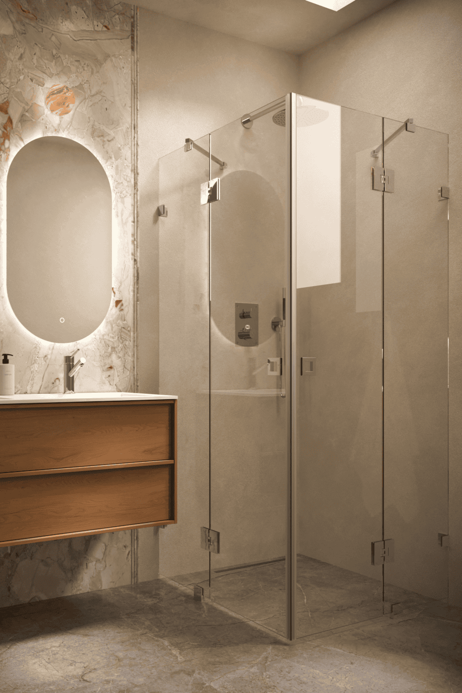 Shower enclosure Hietakari Vetro 548, chrome fittings, super bright glass