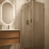 Shower enclosure Hietakari Vetro 548, Mocha fittings, brown reeded glass