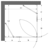 Shower enclosure Hietakari Vetro 548 – dimension drawing