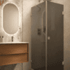 Shower enclosure Hietakari Vetro 548, Sand fittings, black glass