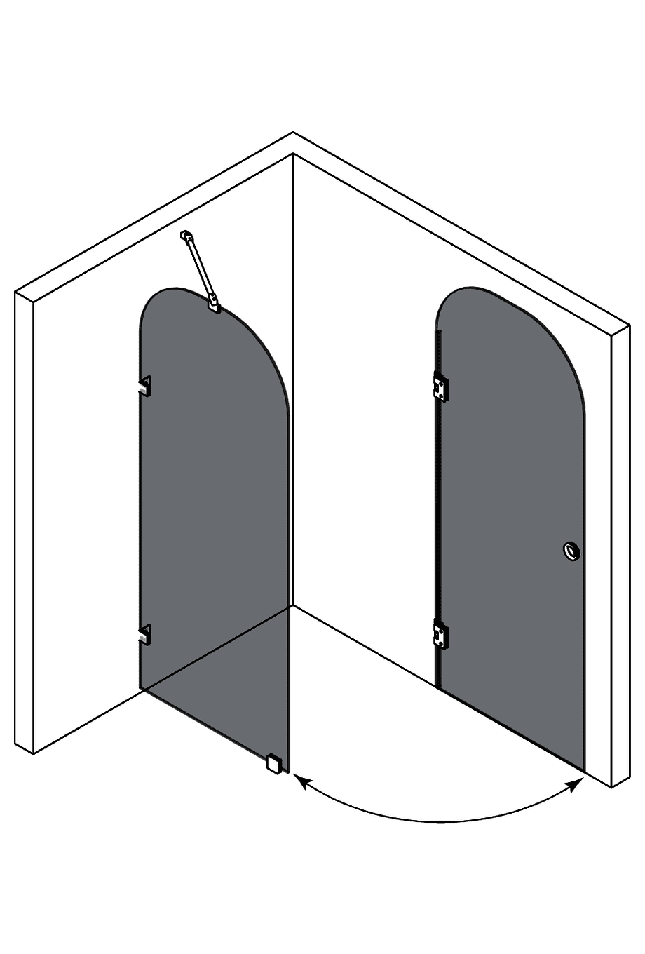 Shower enclosure Hietakari Vetro 566 – 3D drawing Shower enclosure Hietakari Vetro 566 – 3D drawing