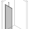 Fixed shower screen Hietakari Bläk 731 New York – 3D drawing Fixed shower screen Hietakari Bläk 731 New York – 3D drawing